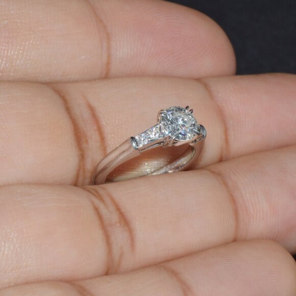 Genuine Harry Winston GIA Certified .77CT Diamond Tryst Platinum Engagement Ring - Picture 7 of 14